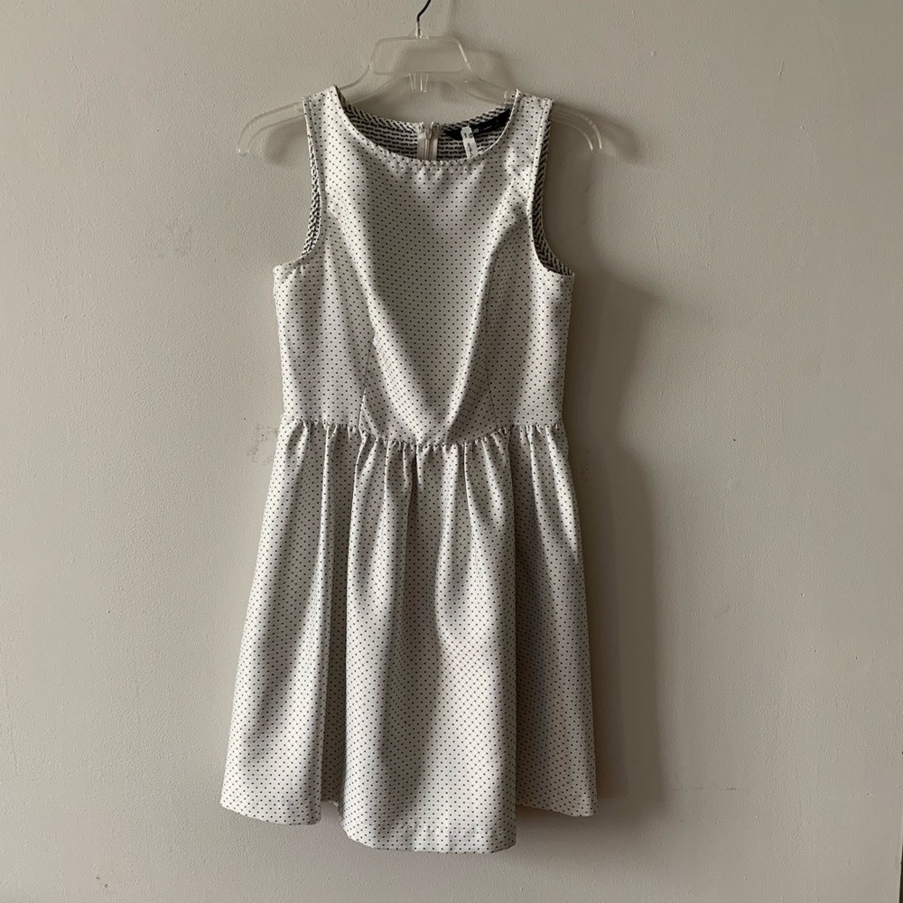 Kensie White and Black Polka Dot Mini Dress